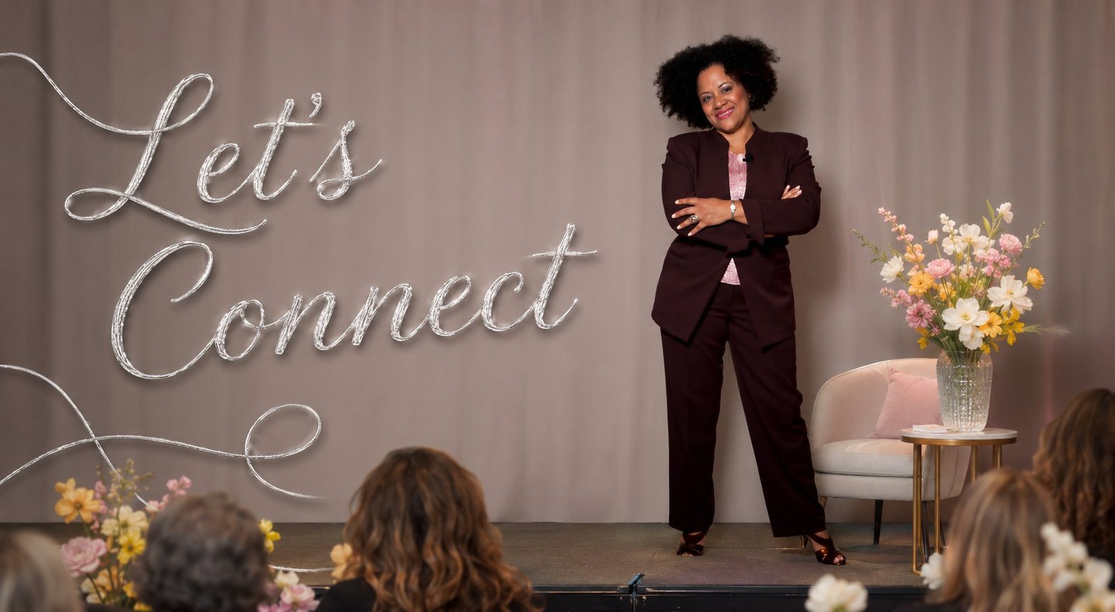 Let's Connect. Jonquil G. on stage.